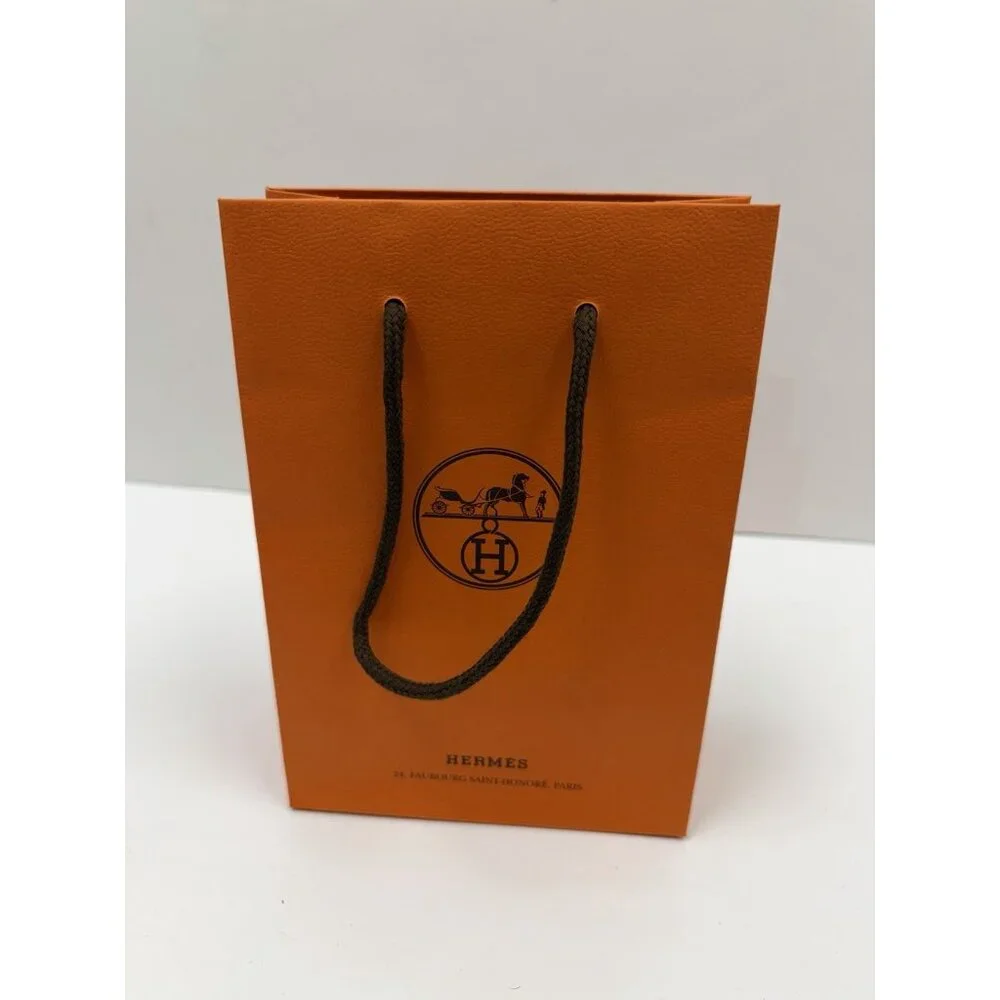 Hermes Empty Shopping Gift Bag Orange 8.5
